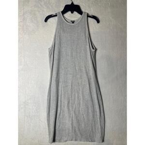 Monrow Gray‎ Sleeveless Ribbed Fabric KneeLength Casual Tank Dress Size Medium